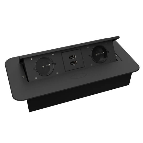 Mediaport do biurka — 2 gniazda i 2 USB